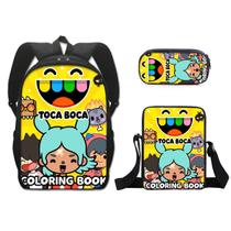 Conjunto de mochilas Toca Bocas Anime School, 3 peças com bolsa de ombro