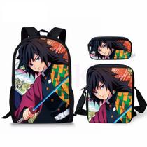 Conjunto de mochilas Tomiokas Giyuus Cartoon Kids School 3 unidades Conjunto de mochilas Tomiokas Giyuus Cartoon Kids School 3 unidades
