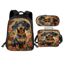 Conjunto de mochilas Trimety Cute Dachshund para crianças com lancheira Conjunto de mochilas Trimety Cute Dachshund para crianças com lancheira