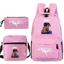 Conjunto de mochilas Tupacs Cartoon Kids School Nylon 3 unidades Conjunto de mochilas Tupacs Cartoon Kids School Nylon 3 unidades