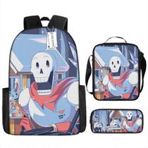 Conjunto de mochilas Undertales Papyrus Anime School, 3 unidades com S Conjunto de mochilas Undertales Papyrus Anime School, 3 unidades com S