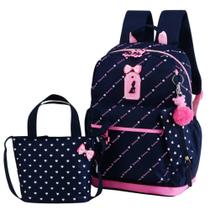 Conjunto de mochilas VIDOSCLA Heart Printing para meninas com bolsa e estojo Conjunto de mochilas VIDOSCLA Heart Printing para meninas com bolsa e estojo