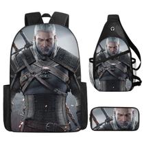 Conjunto de mochilas Witchers School, 3 peças com bolsa de ombro e estojo para canetas Conjunto de mochilas Witchers School, 3 peças com bolsa de ombro e estojo para canetas