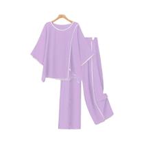 Conjunto De Moda Casual Para Mulheres plus Size, Blusa Solta E Confortável Com Mangas Cortadas E Conjunto De Moda Casual Para Mulheres plus Size, Blusa Solta E Confortável Com Mangas Cortadas E