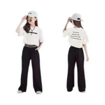 Conjunto De Moda De Verão Para Meninas Adolescentes, Camisetas Com Letras E Calças, 2 Peças, Roupas Conjunto De Moda De Verão Para Meninas Adolescentes, Camisetas Com Letras E Calças, 2 Peças, Roupas