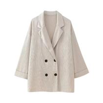 Conjunto De Moda Feminina Com Blazer De Dois Botões E Calças De Perna Larga, Cintura Alta Elástica