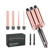 Conjunto De Modelador De Cabelo 5 Em 1 Com Barras Longas De Cerâmica Para Cabelos Longos E Médios