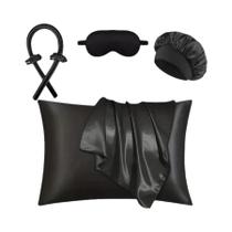 Conjunto De Modelador De Cabelo Sem Calor Para Mulheres Com Touca De Banho E Máscara Para Os Olhos