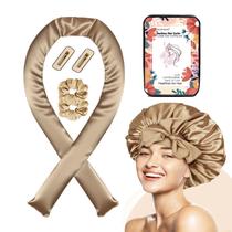 Conjunto de modeladores Heatless ROPIKIS Jumbo Satin, 7 peças com capô e clipes