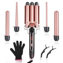 Conjunto de modeladores Sixriver 5 em 1 com ferro frisador de cabelo de 3 cilindros