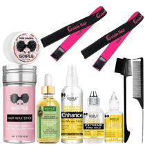 Conjunto de modelagem de cabelo, cola de renda para peruca frontal com removedor e óleo de cabelo Conjunto de modelagem de cabelo, cola de renda para peruca frontal com removedor e óleo de cabelo