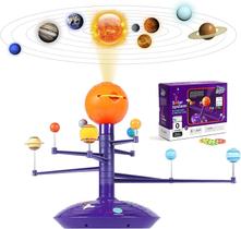 Conjunto De Modelo Planetário Do Sistema Solar Infantil Com 8 Planetas, Projetor Rotativo,