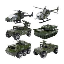 Conjunto de modelos de carros deslizantes para veículos militares de liga leve em escala 1:87 x6