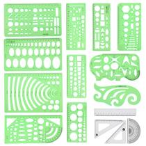 Conjunto de modelos de desenhos geométricos Angrox, 15 unidades com bolsa de arquivos