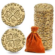 Conjunto de moedas Gold Treasure Prefdo Metal Pirate Coins x35