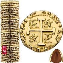 Conjunto de moedas Metal Pirate Coins Leib Games 35 Gold Treasure