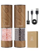 Conjunto de moedor elétrico de sal e pimenta TOMEEM recarregável com LED Conjunto de moedor elétrico de sal e pimenta TOMEEM recarregável com LED