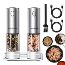 Conjunto de Moedor Elétrico Recarregável de Sal e Pimenta ThermoMaven 110 ml com LED