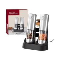Conjunto De Moedores Elétricos De Sal E Pimenta Recarregáveis Por USB 190ML Com Ajuste De