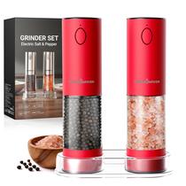 Conjunto de Moedores Elétricos de Sal e Pimenta ThermoMaven 110ml Vermelho