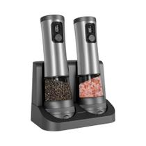 Conjunto De Moedores Elétricos Recarregáveis Para Pimenta E Sal Com Indicador LED E Ajuste De