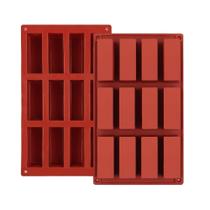 Conjunto de moldes de barra de chocolate de silicone de 12 cavidades - Conjunto de 2 peças Conjunto de moldes de barra de chocolate de silicone de 12 cavidades - Conjunto de 2 peças