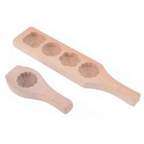 Conjunto de moldes de bolo lunar de madeira de 2 peças para confeitaria