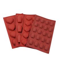 Conjunto de moldes de cozimento de silicone em forma de concha - conjunto de 4 peças Conjunto de moldes de cozimento de silicone em forma de concha - conjunto de 4 peças