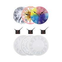Conjunto De Moldes De Relógio De Resina Grande Com 6 Peças, Números Romanos E Árabes, Kit De