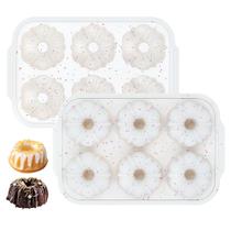 Conjunto de moldes de rosca de silicone de 2 peças - 9 cavidades, antiaderente Conjunto de moldes de rosca de silicone de 2 peças - 9 cavidades, antiaderente
