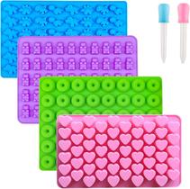Conjunto de moldes de silicone de 4 peças para doces, chocolate e gomas Conjunto de moldes de silicone de 4 peças para doces, chocolate e gomas