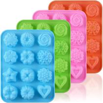 Conjunto de moldes de silicone de 4 peças para muffins, pudim e sabonete
