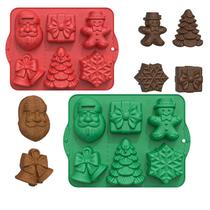 Conjunto de moldes de silicone de Natal para chocolate e panificação