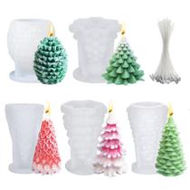 Conjunto de moldes de silicone MGLIFEUL, 5 peças, árvore de Natal 3D, pinho Conjunto de moldes de silicone MGLIFEUL, 5 peças, árvore de Natal 3D, pinho