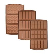 Conjunto de moldes de silicone para chocolate - molde DIY de 3 peças para guloseimas Conjunto de moldes de silicone para chocolate - molde DIY de 3 peças para guloseimas