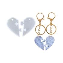 Conjunto De Moldes De Silicone Para Corações Para Fazer Pingentes DIY Em Resina Epóxi