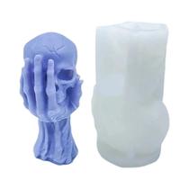 Conjunto De Moldes De Silicone Para Velas De Caveira De Halloween, Ferramentas Portáteis Para