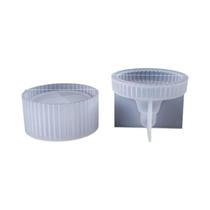 Conjunto De Moldes De Silicone Para Velas Listradas DIY, Caixa De Joias Circular Com Listras Para