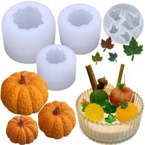 Conjunto de moldes de silicone ZQYSING Pumpkin Candle, 4 unidades