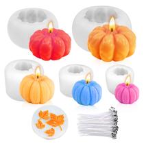 Conjunto de moldes de vela de silicone MGLIFEUL Halloween Pumpkin 6 unidades Conjunto de moldes de vela de silicone MGLIFEUL Halloween Pumpkin 6 unidades