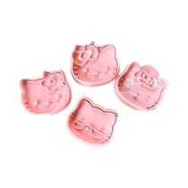 Conjunto De Moldes Para Biscoitos Hello Kitty Kawaii Com Flores, Ferramenta Vintage Japonesa Para