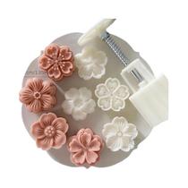Conjunto De Moldes Para Mooncake De Flor De Cerejeira Sakura 4 Peças Ferramentas De Pressão Manual