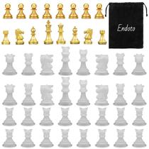 Conjunto de moldes para peças de xadrez, resina endotônica, tamanho completo, 32 peças