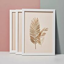 Conjunto De Molduras De Madeira Sólida Preto E Branco A4 A3 Montadas Na Parede Ou Na Mesa Com