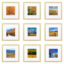 Conjunto de molduras HEART ART Gold 10x10cm para fotos de 6x6cm x9 Conjunto de molduras HEART ART Gold 10x10cm para fotos de 6x6cm x9
