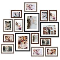 Conjunto de molduras para fotos Fixwal, pacote com 15, com tapete para vários tamanhos Conjunto de molduras para fotos Fixwal, pacote com 15, com tapete para vários tamanhos