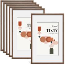 Conjunto de molduras para fotos Fun Memories 11x17 (6 molduras) Walnut Conjunto de molduras para fotos Fun Memories 11x17 (6 molduras) Walnut