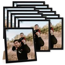 Conjunto de molduras para fotos Heimlove, 10x10 cm, plástico preto, conjunto de 12