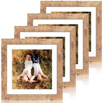 Conjunto de molduras para fotos iRahmen Rustic Brown 10x10cm com vidro real