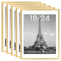 Conjunto de molduras para fotos simples de 18 x 24 cm (5 molduras) dourado